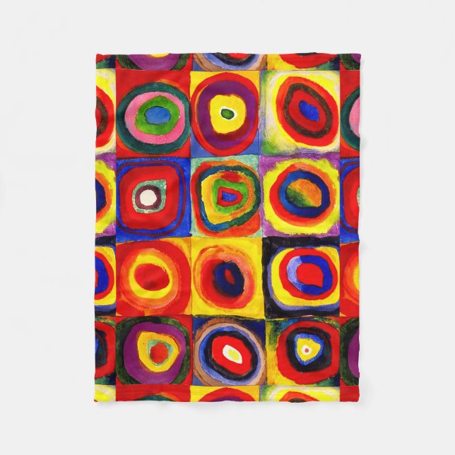 Kandinsky Farbstudie Quadrate Squares Circles Kons Fleecefilt (Framsidan)