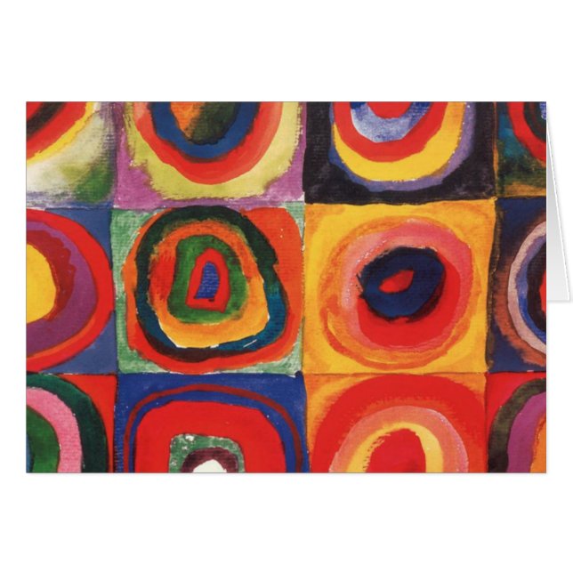 Kandinsky Farbstudie Quadrate Squares Circles Kons Hälsningskort (Framsidan Horizontal)