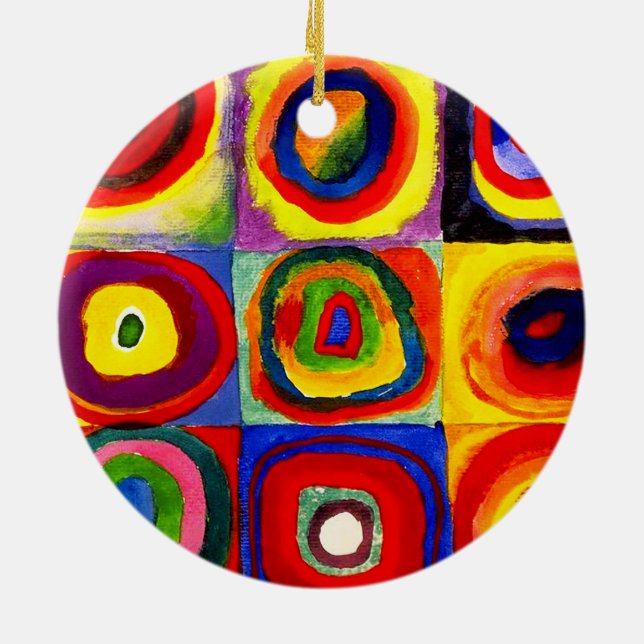 Kandinsky Farbstudie Quadrate Squares Circles Kons Julgransprydnad Keramik (Baksidan)
