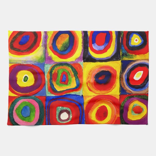 Kandinsky Farbstudie Quadrate Squares Circles Kons Kökshandduk (Horisontell)
