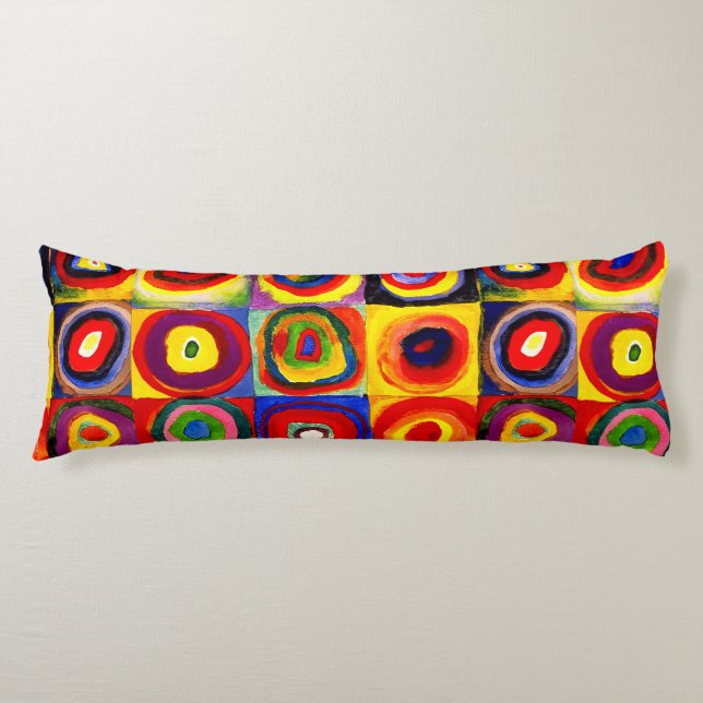 Kandinsky Farbstudie Quadrate Squares Circles Kons Kroppskudde (Framsidan)