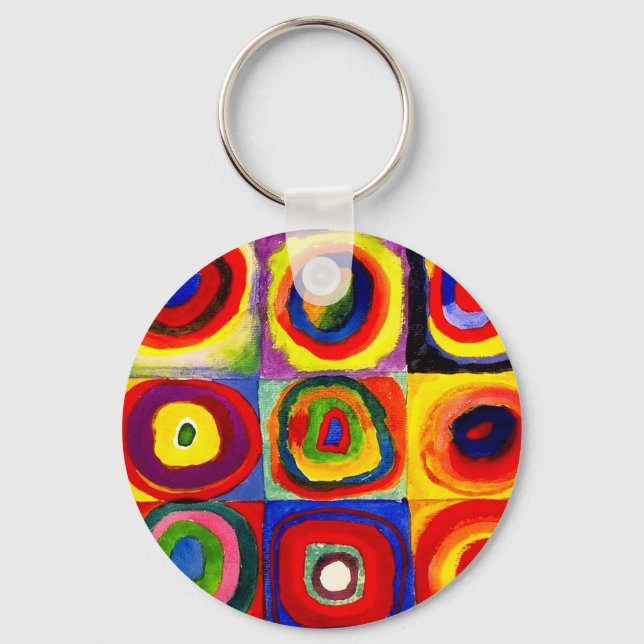 Kandinsky Farbstudie Quadrate Squares Circles Kons Nyckelring (Framsida)
