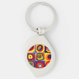 Kandinsky Farbstudie Quadrate Squares Circles Kons Swirl Silverfärgad Nyckelring