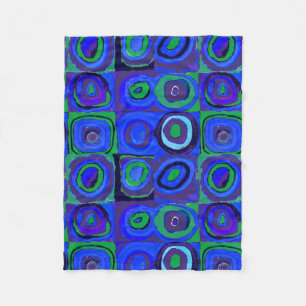 Kandinsky Farbstudio Blue Quadrate Square Circle Fleecefilt
