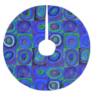 Kandinsky Farbstudio Blue Quadrate Square Circle Julgransmatta Borstad Polyester