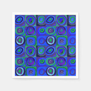 Kandinsky Farbstudio Blue Quadrate Square Circle Pappersservett