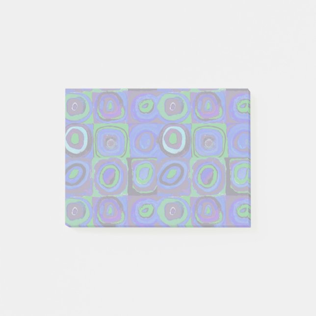 Kandinsky Farbstudio Blue Quadrate Square Circle Post-it Block (Framsida)