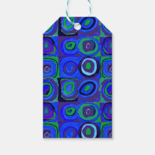Kandinsky Farbstudio Blue Quadrate Square Circle Presentetikett