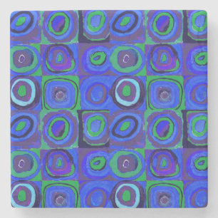 Kandinsky Farbstudio Blue Quadrate Square Circle Stenunderlägg