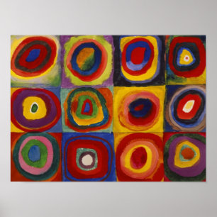 Kandinsky Färg Study of Squares Circles Poster