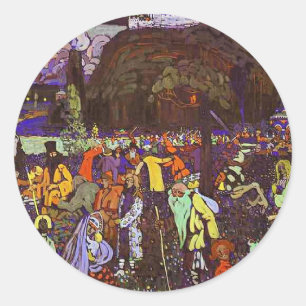 Kandinsky - Färggrant Liv, Runt Klistermärke