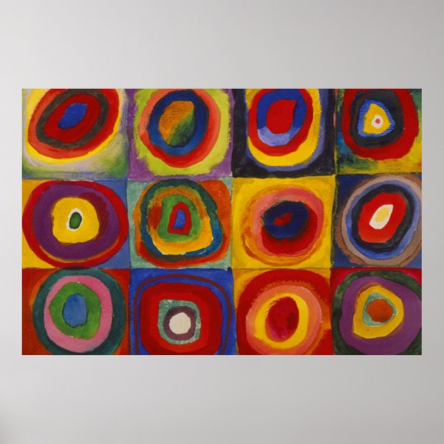 Kandinsky Färgstudie av former & cirklar Poster (Framsidan)