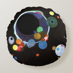 Kandinsky - Flera cirklar, berömd abstrakt konst Rund Kudde