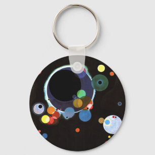 Kandinsky - Flera cirklar, berömd-målning Nyckelring