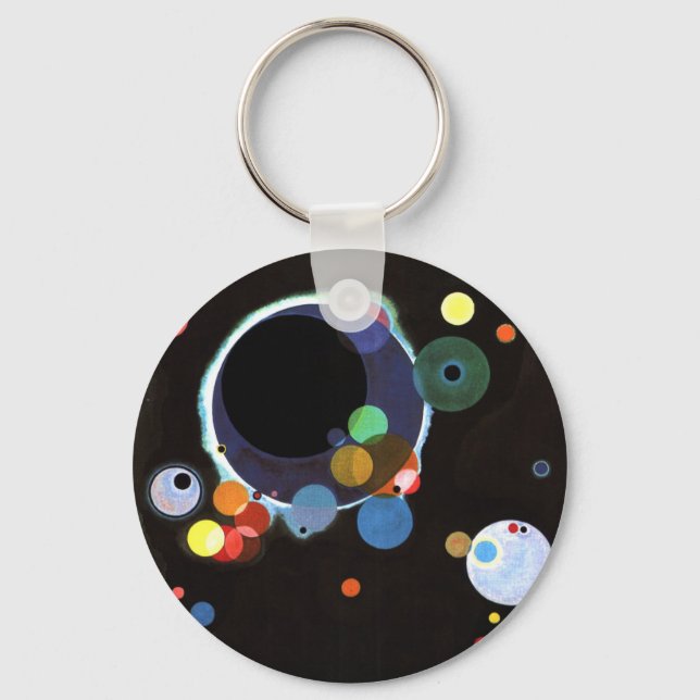 Kandinsky - Flera cirklar, berömd-målning Nyckelring (Framsida)