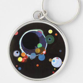 Kandinsky - flera kretsar rund silverfärgad nyckelring