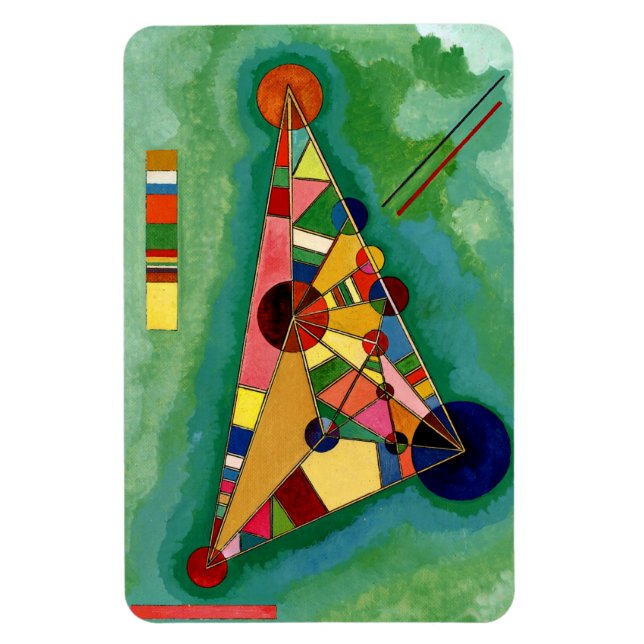 Kandinsky - flerfärgad triangel magnet (Vertikal)