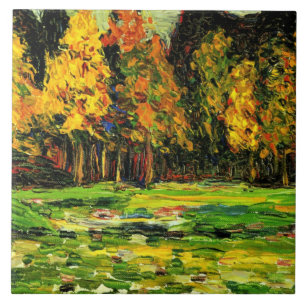 Kandinsky - Forest Kant, färglös målning, Kakelplatta