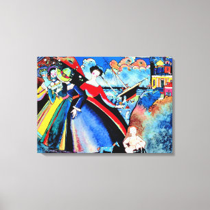 Kandinsky - Frakt, färgstark 1918-målning Canvastryck