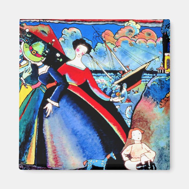 Kandinsky - Frakt, färgstark 1918-målning Magnet (Framsidan)