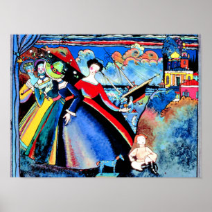 Kandinsky - Frakt, färgstark 1918-målning Poster