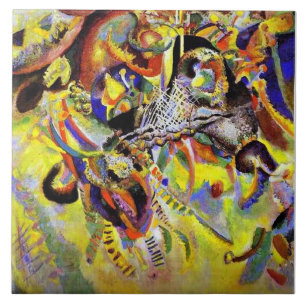 Kandinsky - Fuga, abstrakt målning, Kakelplatta