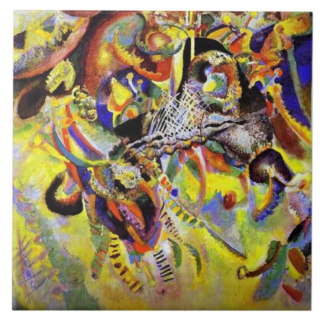 Kandinsky - Fugue, abstract painting, Kakelplatta (Framsidan)