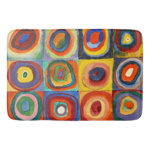 Kandinsky - fyrkanter med koncentriska cirklar badrumsmatta
