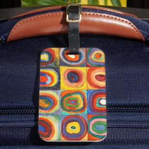 Kandinsky - fyrkanter med koncentriska cirklar bagagebricka