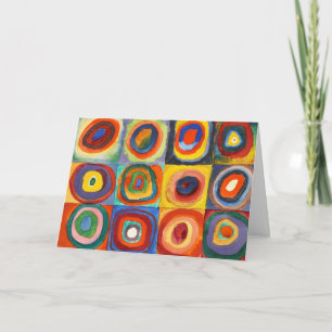 Kandinsky - fyrkanter med koncentriska cirklar kort