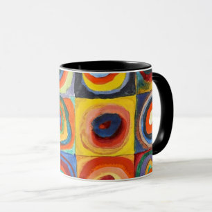 Kandinsky - fyrkanter med koncentriska cirklar mugg