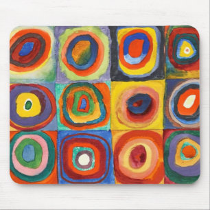 Kandinsky - fyrkanter med koncentriska cirklar musmatta