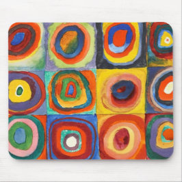Kandinsky - fyrkanter med koncentriska cirklar musmatta