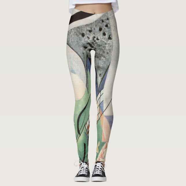 Kandinsky Grönt Composition 1923 Art Deco Leggings (Framsida)