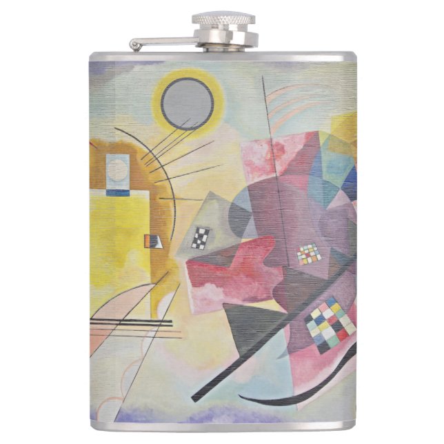 Kandinsky Gul Röd Blå Abstrakt Konst Flask Fickplunta (Framsidan)
