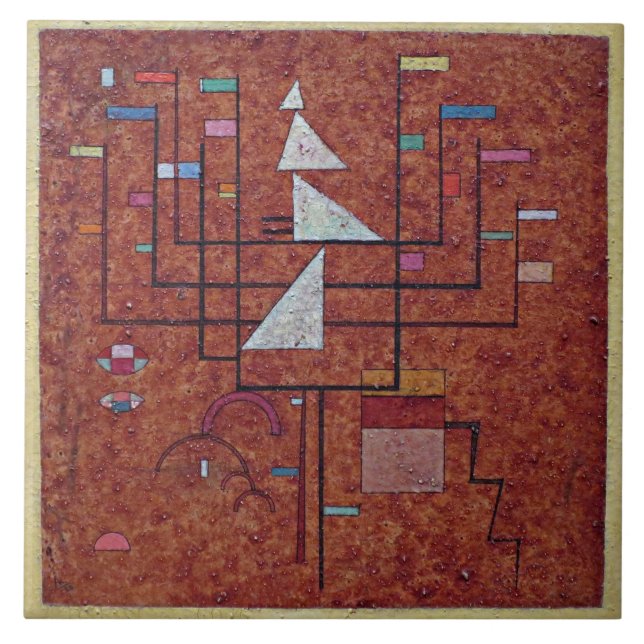 Kandinsky - Gult Gräns Kakelplatta (Framsidan)