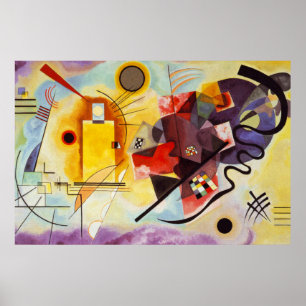 Kandinsky Gult Red Blue Abstrakt Canvas Painting Poster