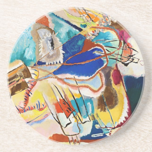 Kandinsky Gult Red Blue Abstrakt Painting Modern Underlägg (Framsidan)