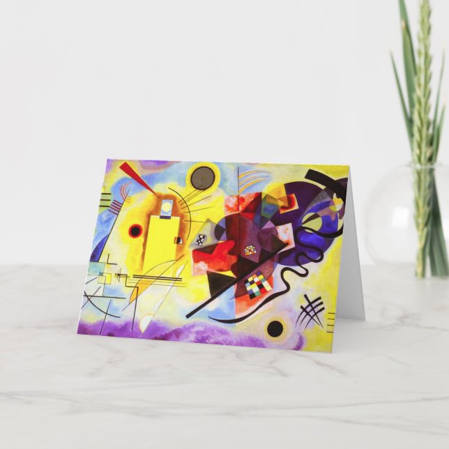 Kandinsky Gult Red Blue Greeting Card Kort (Framsida)