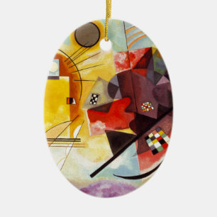 Kandinsky Gult Red Blue Julgransprydnad Keramik