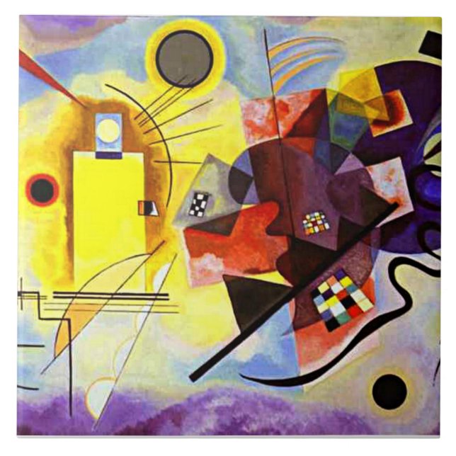 Kandinsky - Gult-Red-Blue Kakelplatta (Framsidan)