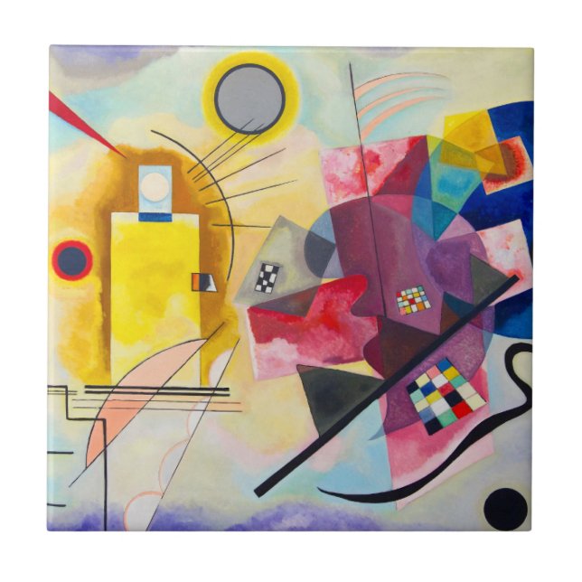 Kandinsky Gult-Red-Blue Kakelplatta (Framsidan)