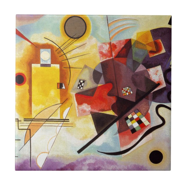 Kandinsky Gult Red Blue Kakelplatta (Framsidan)