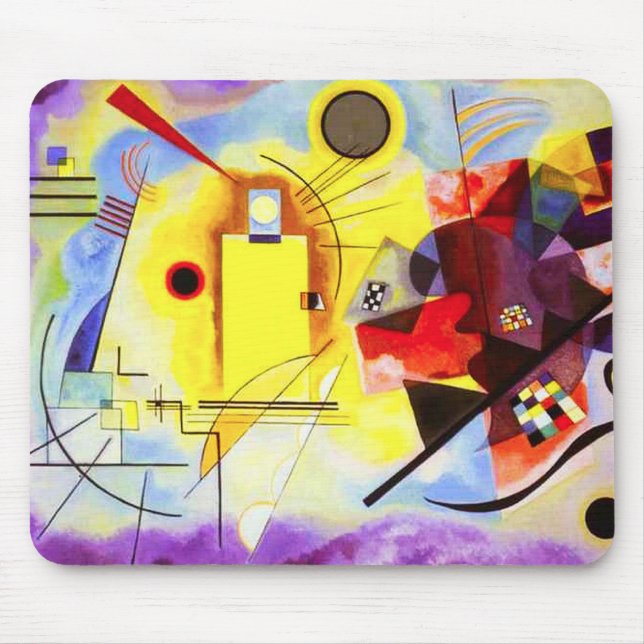 Kandinsky Gult Red Blue Mouse Pad Musmatta (Framsidan)