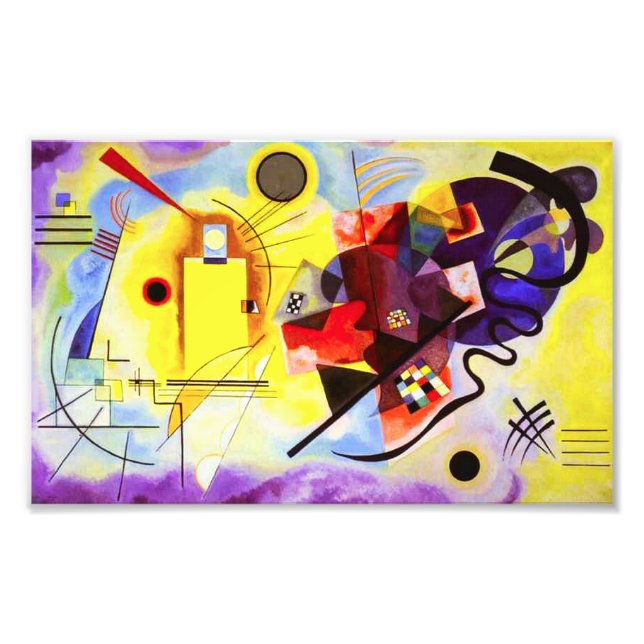 Kandinsky Gult Red Blue Print Fototryck (Framsidan)