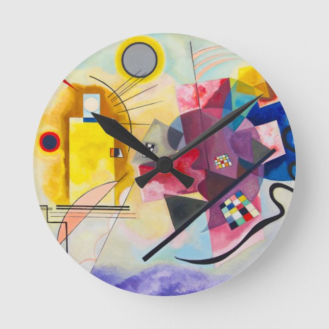 Kandinsky Gult-Red-Blue Rund Klocka (Framsida)