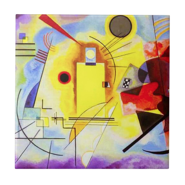 Kandinsky Gult Red Blue Tile Kakelplatta (Framsidan)