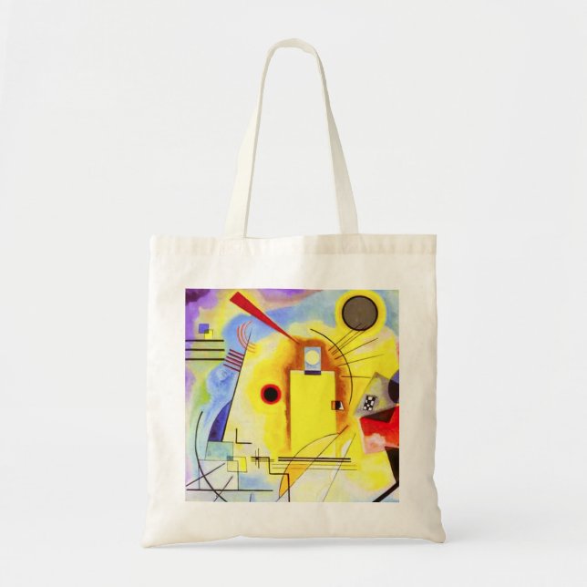 Kandinsky Gult Red Blue Tote Bag Tygkasse (Framsidan)