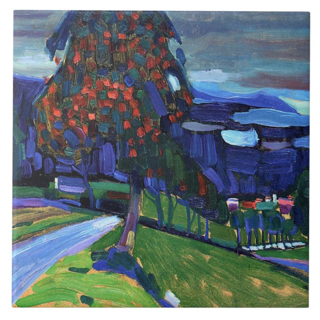 Kandinsky - Höst i Murnau Kakelplatta (Framsidan)
