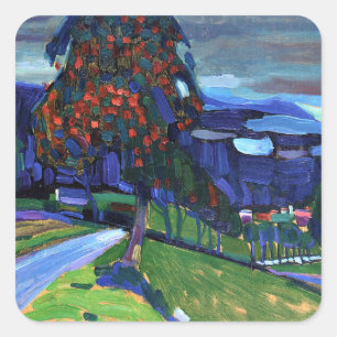 Kandinsky - Hösten i Murnau Fyrkantigt Klistermärke